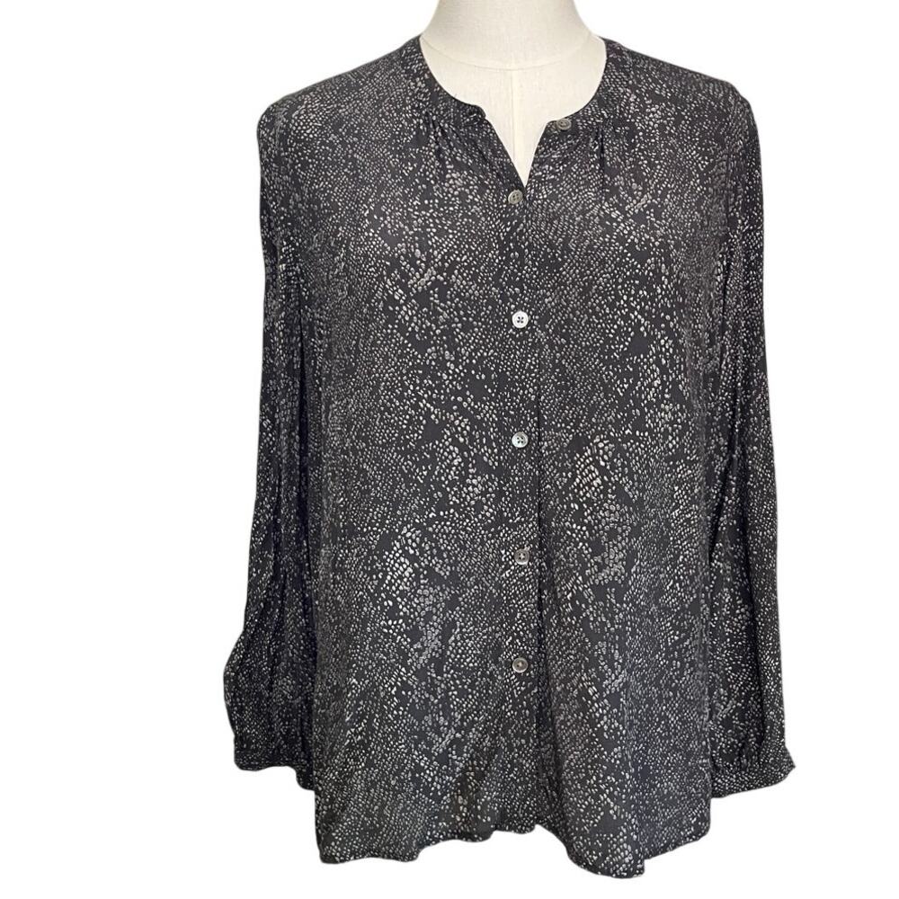 Rails Eloise Slate Python Print Blouse Button Fro… - image 2